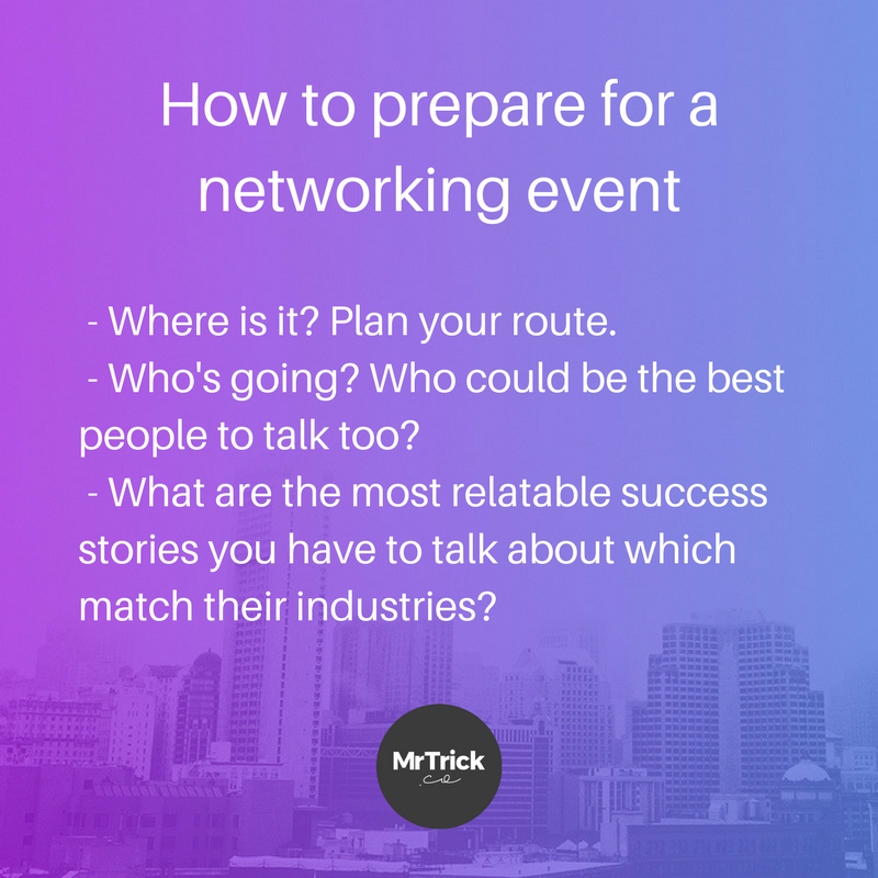 preparing for a networking event
