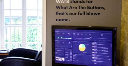 One of the Watb display boards showing data